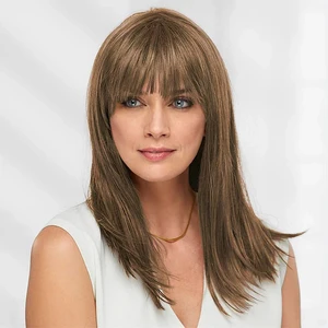 Haarjoy-synthetische Perucle Long Straight mit blonden Fransen für Frauen, blondes Haar, kostenlose Partyperücken 10 Hauptverkäufe Lisa Blonde Perücken - №10