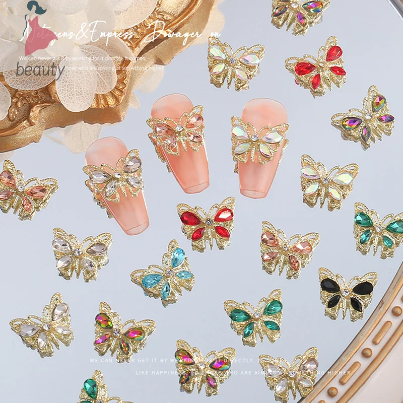 Новый металлический бант для ногтей Pop Flash Crystal Trinket Butterfly Nail Set Diamond декоративные аксессуары