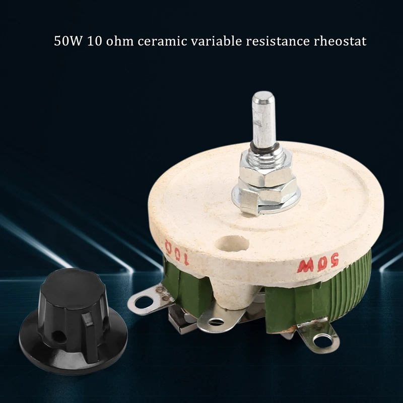 50W 10 Ohm Potensiometer Keramik Variabel Lancip Pot Resistor Rheostat Diskon Besar R Rheostat