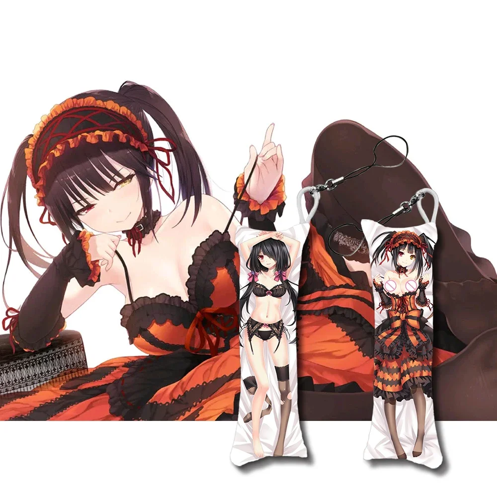 Date A Live Tokisaki Kurumi Dakimakura Anime Keychain Double Sides Mini Pillow Hanging Ornament Phone Cute Gift