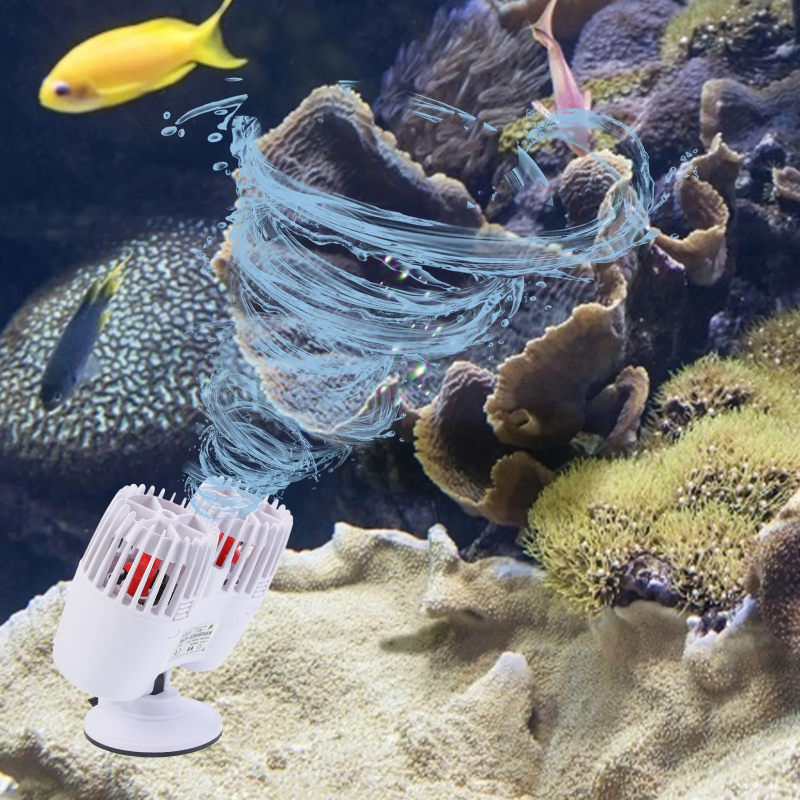 

Aquarium Wave Maker Pump Silent Mini Fish Tank Cleaning Circulation Water Flow Supply Powerful Propeller Suction Cup Base Dense
