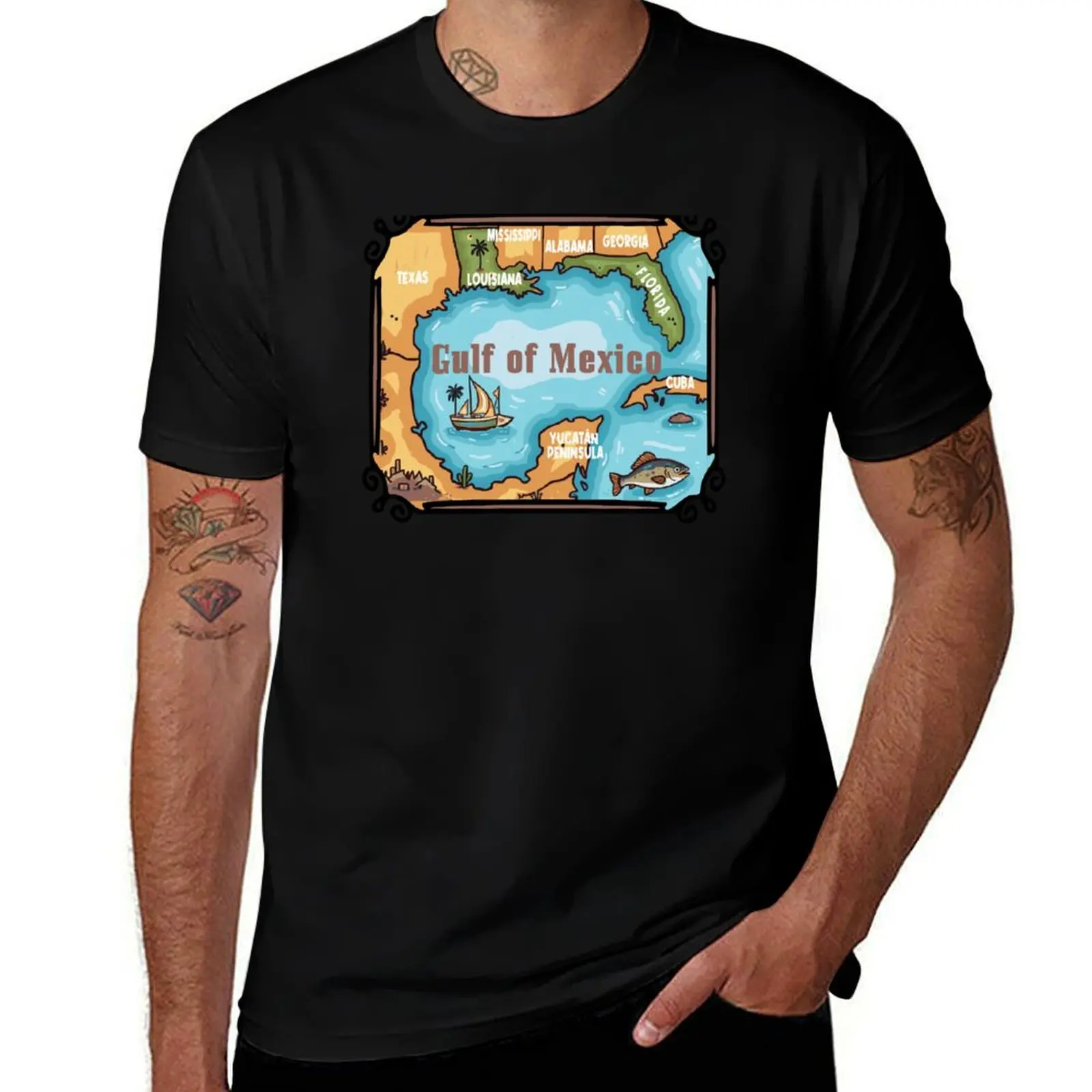 

Gulf of Mexico T-Shirt t shirts for man cotton t shirt for man 100 percent cotton T-Shirt