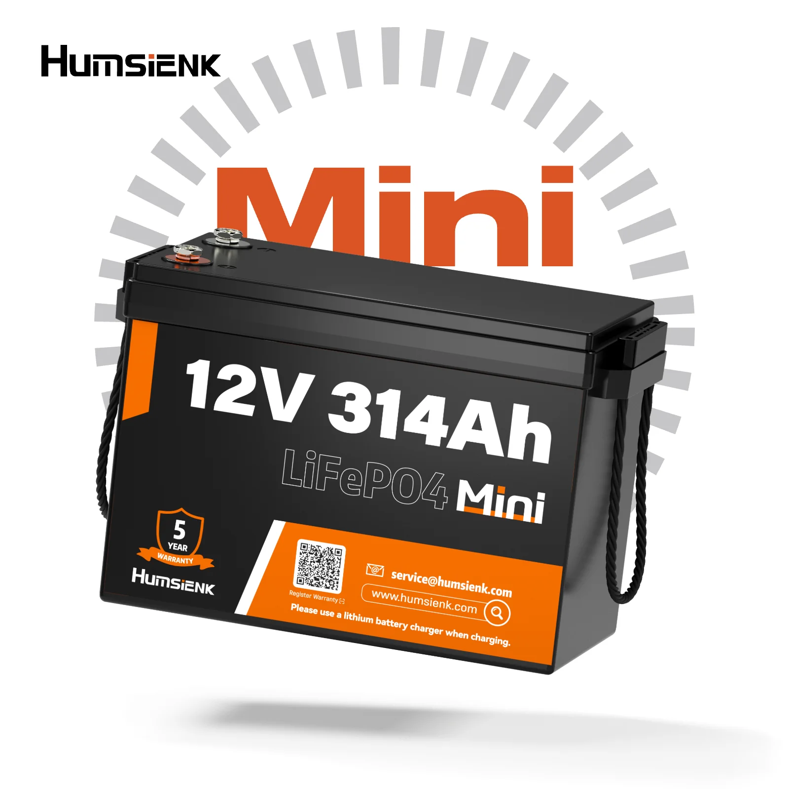 

Аккумулятор Humsienk LiFePO4 12В 314Ач с BMS 200А, перезаряжаемые элементы, 15000 циклов, для автодомов/фургонов/кемпинга/домашнего хранения солнечной энергии