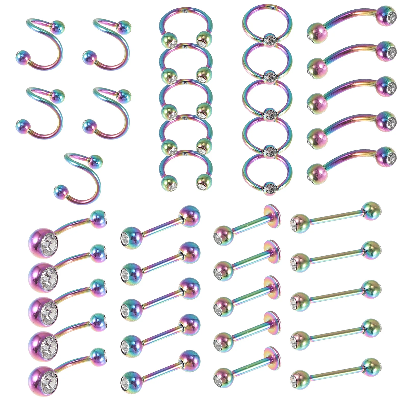 

40 Pcs Lip Ring Piercing Lightweight Nose Jewelry Nose Studs Gift Piercing Ear Jewelry Stud Ear Adornment Gift
