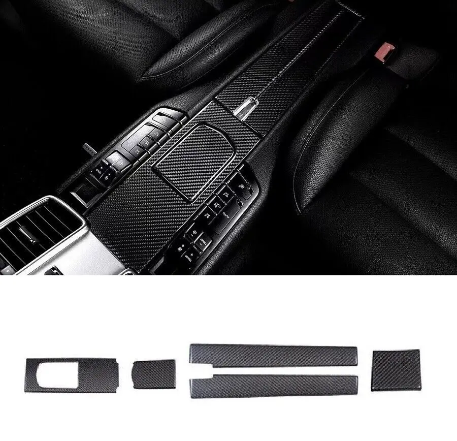 

5PCS Real Dry Carbon Fiber Car Rear Panel Strip Trim Cover Set For Porsche Panamera 970 2010-2016