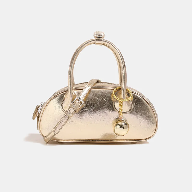 

Простая сумка через плечо премиум-класса Boston, новый оригинальный дизайн, сумка через плечо цвета: золото, серебро, стильная изысканная сумка для боулинга