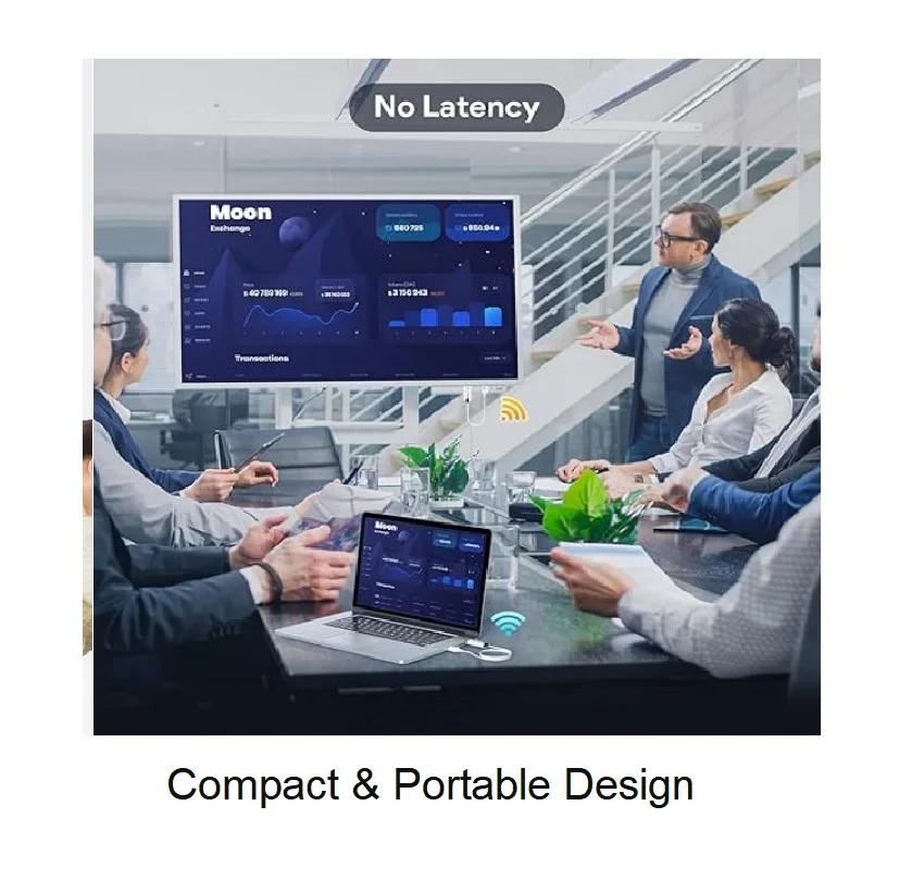 جهاز إرسال واستقبال لاسلكي HDMI 4K حقيقي، موسع HDMI لمشاهدة الأفلام من أجهزة الكمبيوتر المحمولة والكمبيوتر الشخصي وأجهزة عرض Mac إلى HDTV توصيل الكمبيوتر إلى التلفزيون