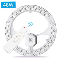 Panneau LED circulaire rond pour plafonniers et ventilateurs, panneau lumineux à intensité variable, technologie LED de remplacement, 220V, 48W