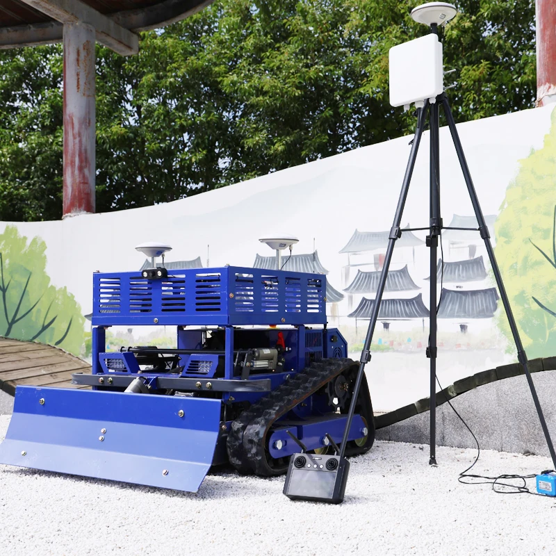 

Customized rubber tracked robot lawn mower, self-propelled diesel engine, household garden remote control lawn mower