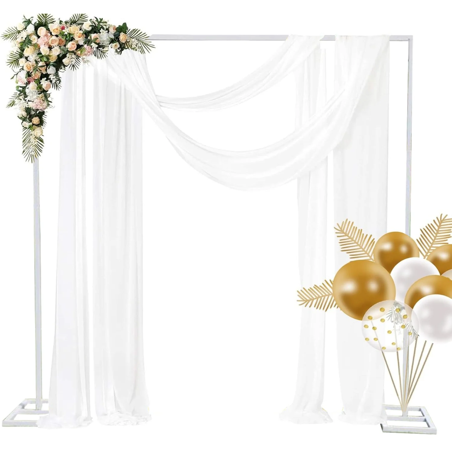 

Wedding Arch Backdrop Stand Square Metal Arch Frame Balloon Backdrop Arch Frame For Birthday Party Outdoor Indoor Decor