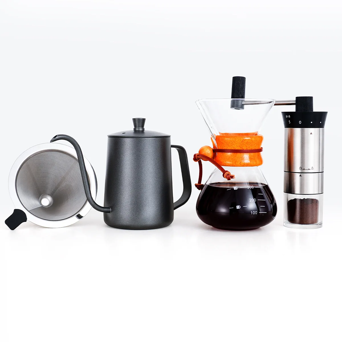 

25 years old, new model, hand brew, coffee, set, five-piece set, with scale.