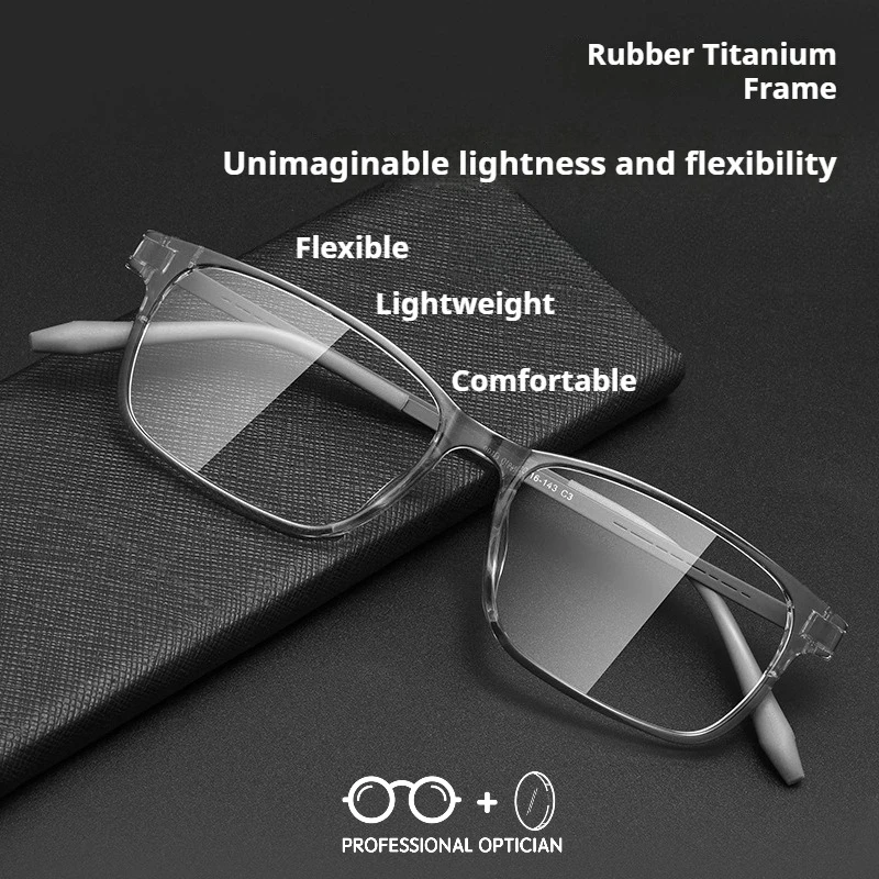 

Men's Ultra Light TR90 Rubber Titanium Student Myopia Hyperopia Anti Blue Light Prescription Multifocal Progressive Glasses