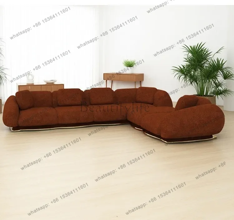 Italian light luxury high-end living room fabric sofa luxury hotel commercial rest area special-shaped sofa combination