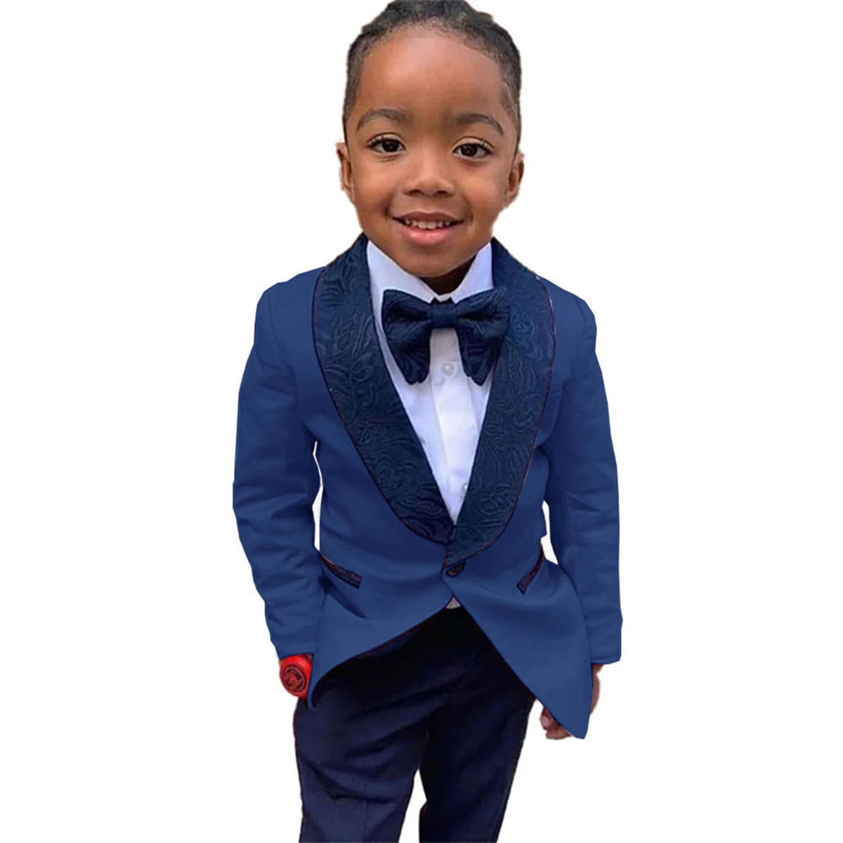 Paisley Collar Stylish Boy's Suit Set 2 Piece Blazer Pants Kids Tuxedo Wedding Guest Outfit For Children Many Colors