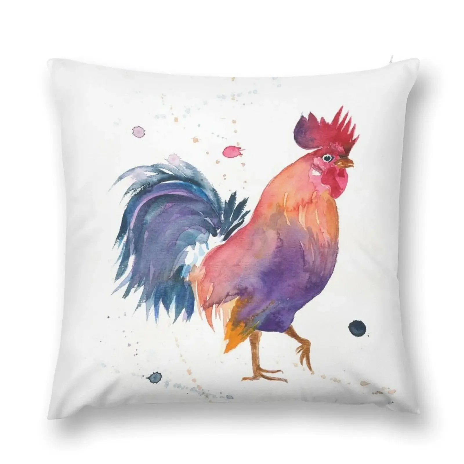 Rusty - Watercolour Rooster Throw Pillow Cushion Child Cushions For Decorative Sofa anime girl pillow