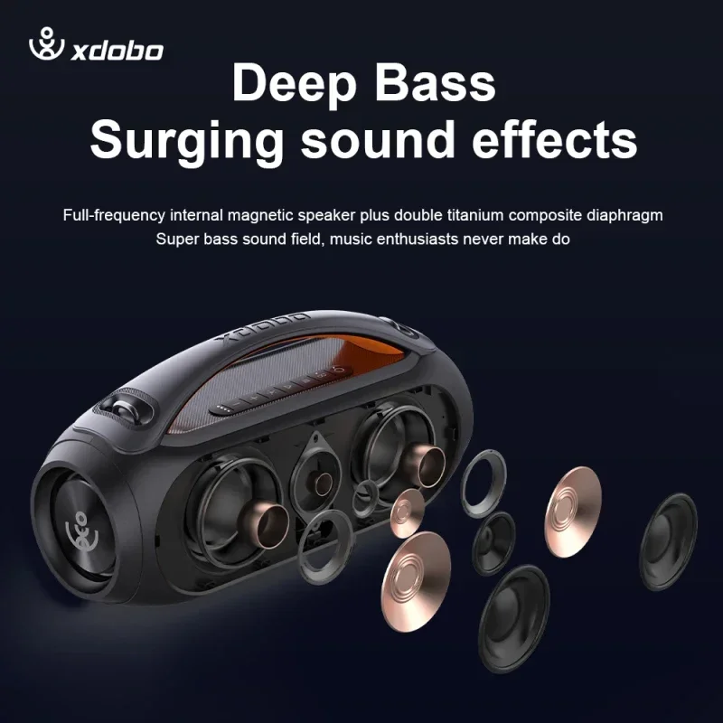 

Bocina Xdobo Vibe Plus 80W Blue Tooth Speakers With 2 Wireless Mic Portable Power Bank Tws Sound Box Boombox Music Audio Player