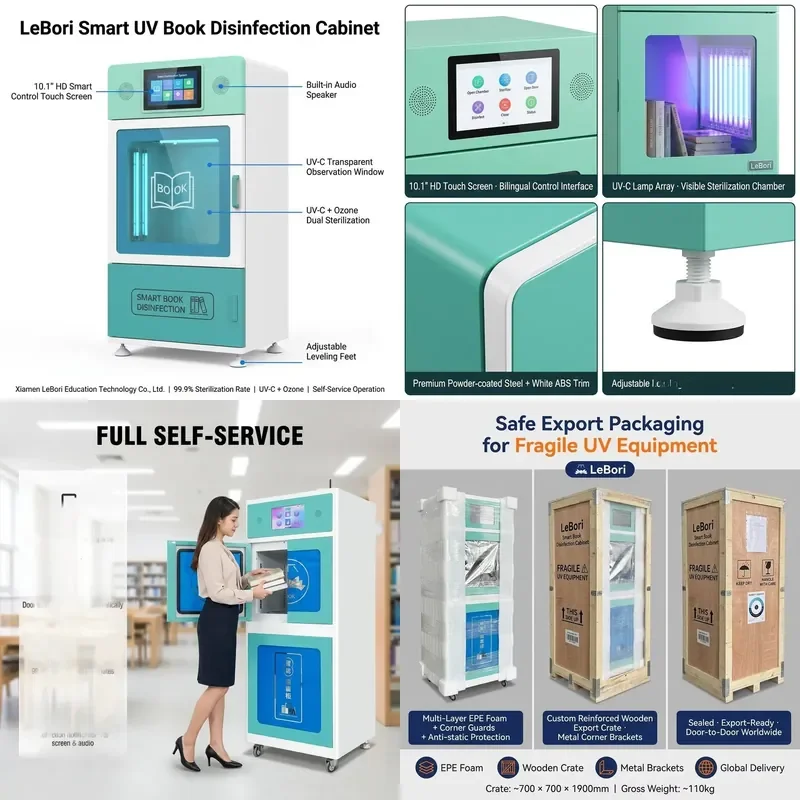 for Leborui Automatic Book Disinfection Machine 99.99% Disinfection Rate Smart Library Equipment 10-50 Volumes Capacity