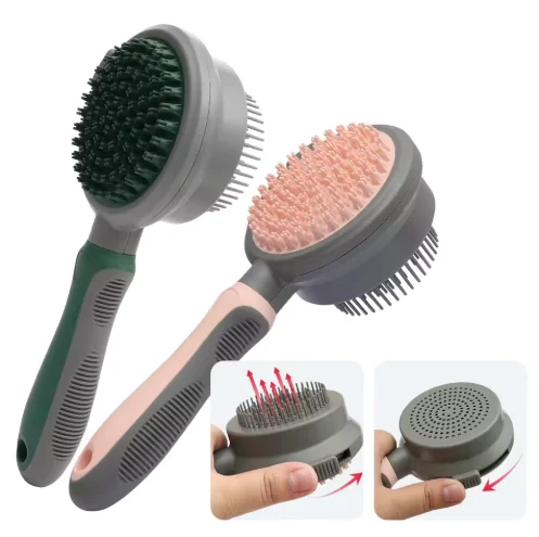 

Environmentally friendly factory double-sided self-cleaning cat massage brush dog pet beauty brush hair remover