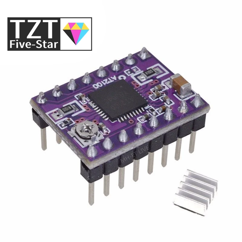 AT2100 Stepstick Stepper Motor Driver Module instead TMC2100 TMC2208 With Heat Sink Super Silent For 3D Printing Motherboard