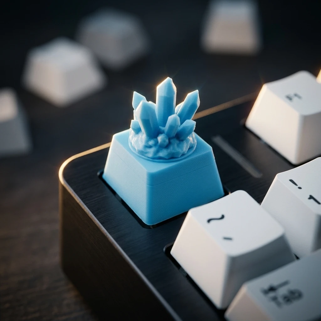 Crystal cluster  Custom Keycaps Cross Axis PC Gaming Keyboard Peripherals Collection Gift