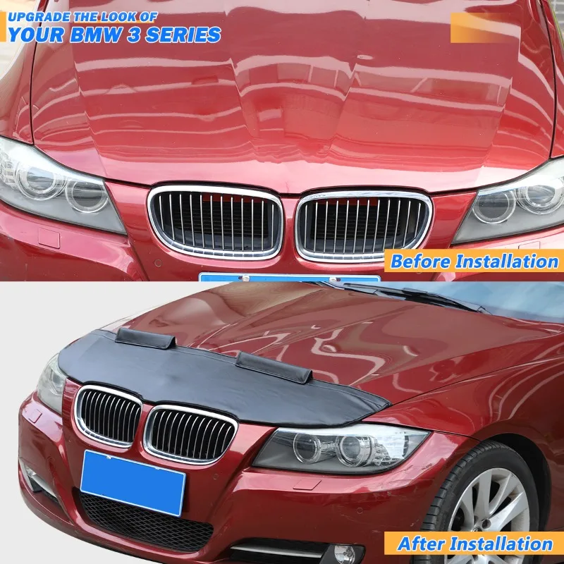 ل BMW 3 سلسلة E90 G20 2005-2025 بولي Leather الجلود غطاء محرك السيارة حجر منحرف هود حماية درع الرمال كتلة الملحقات #2