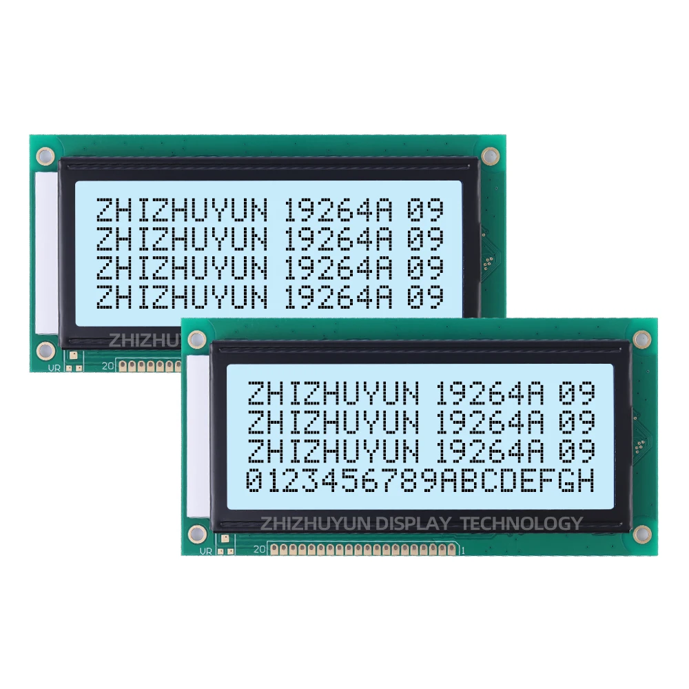 Imagem -03 - Módulo de Tela de Exibição Lcd Caracteres Esmeralda Verde Luz Negra Display de Texto 3.3v Controlador 192x64 Sbn0064g 19264a Atacado