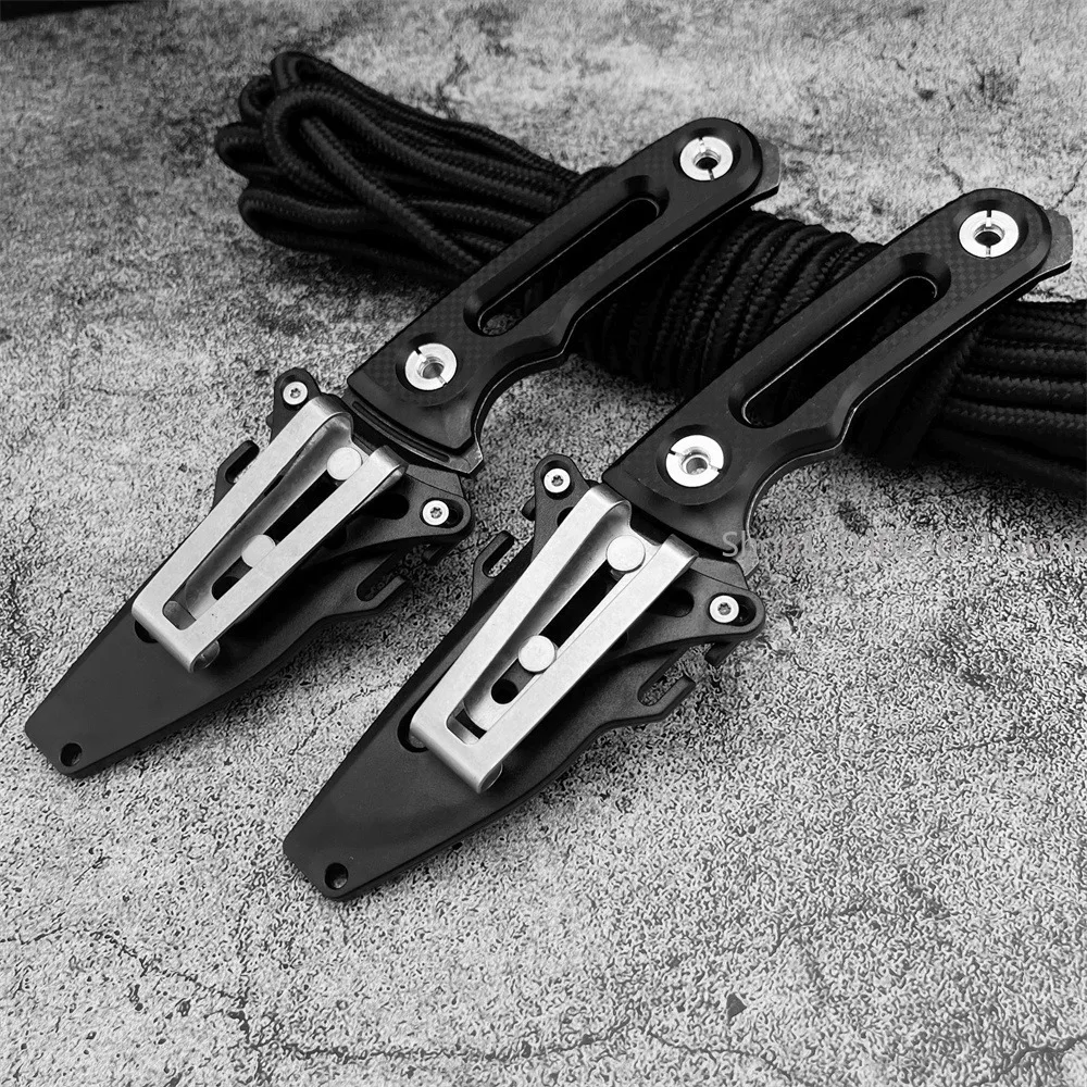 EDC Outdoor Hiking Fixed Blade Knife Stonewashed Fixed Blade ABS Handle with Sheath An Essential Tool for Outdoor Activities view 5