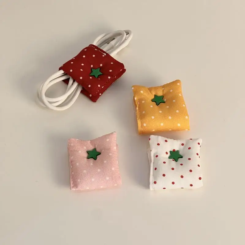 1Pcs Red Tomato/Star Design Cable Winding Holder Cute Cable Organizer For Earphones Chargers Portable Daily Use