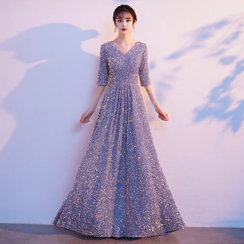 Grand Chorus Performance Dress Female 2026 Spring/Summer New Style Host Piano Performance Banquet Conductor Evening Dress