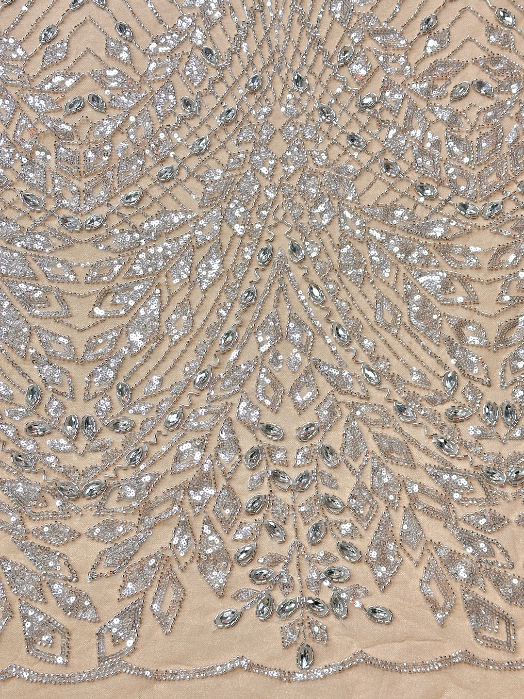 Luxurious Nigerian African Beaded Lace Fabric  High Quality  African French Lace Fabric For Sewing Dress(Diamond Sparkle Style)