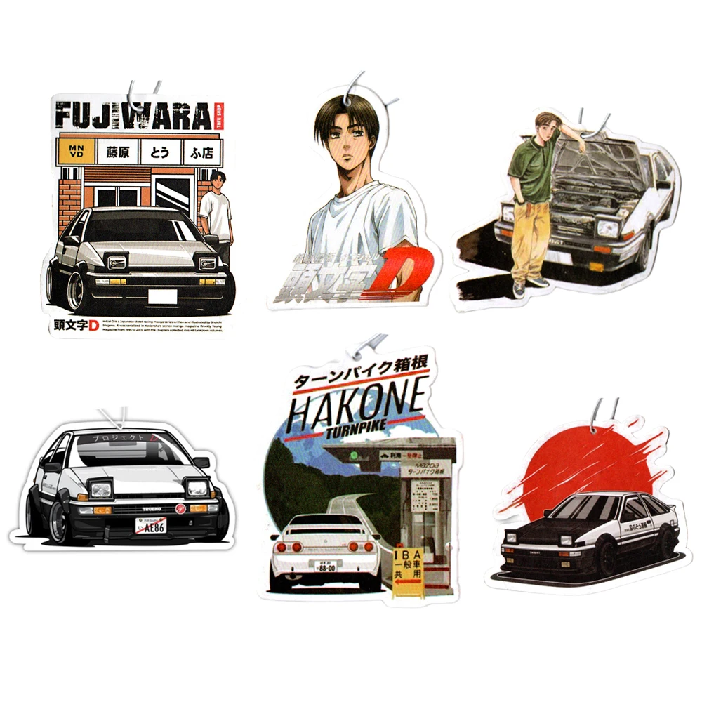 JDM Initial D AE86 Car Air Freshener Hanging Rearview Mirror Perfume Pendant Solid Paper Fujiwara Tofu Shop Interior Accessories