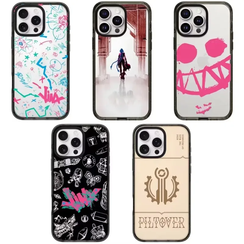 

Graffiti Game Anime Character 2.0 Acrylic Black Border Magnetic Phone Case Cover for IPhone 12 13 14 15 16 Pro Max Case