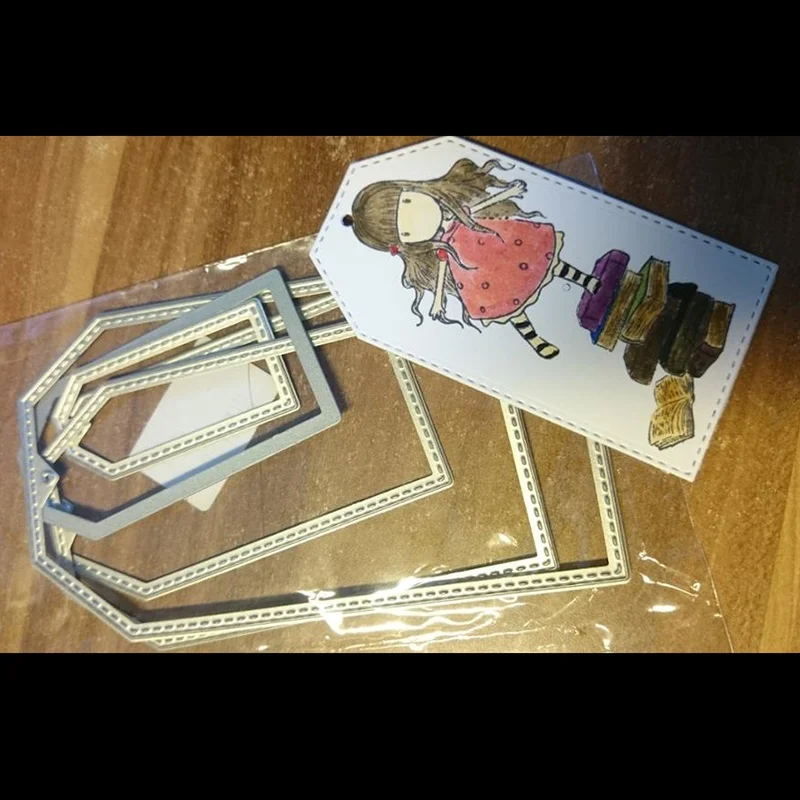 5pcs/set Square Frames Metal Cutting Dies Stencils 5pcs For DIY Scrapbooking Decorative Embossing Paper Card Making
