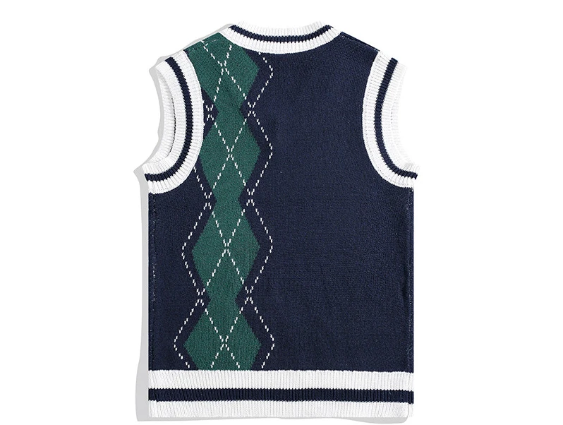 New Sleeveless Sweater Men Pullover Vest Jumpers Knitting Patterns Autumn Casual Clothing Men Top Vneck Woolen Sweater A07