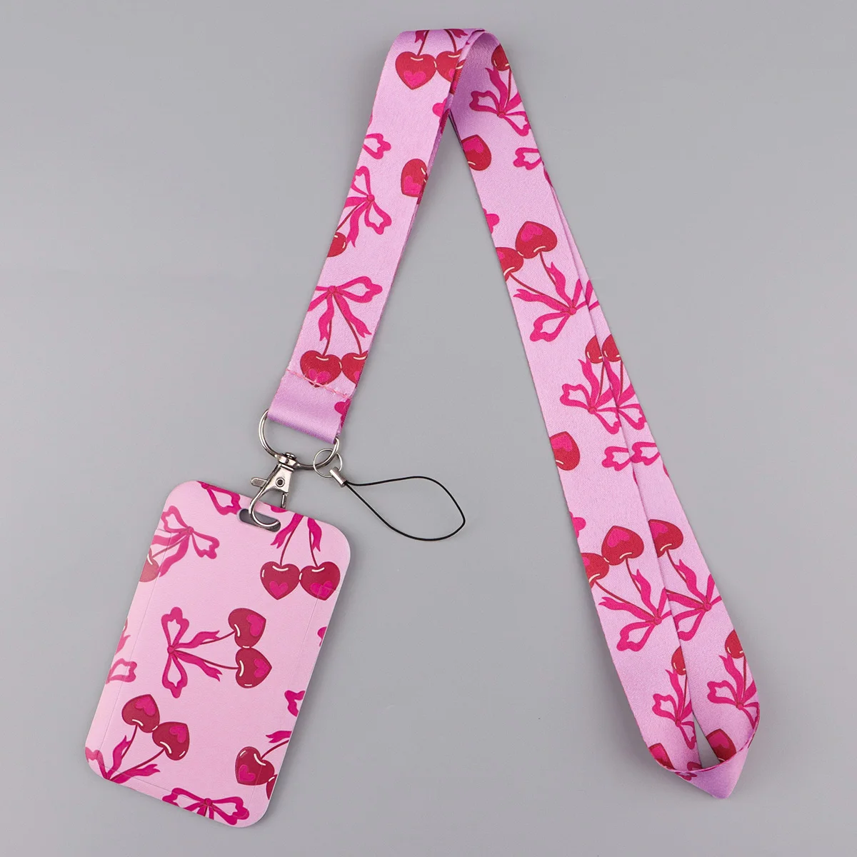 Red Flowers Lanyard with ID Card Holder Medical Neck Strap for Keys Phone Cartoon Cat Lanyard for Women Men Student Gift