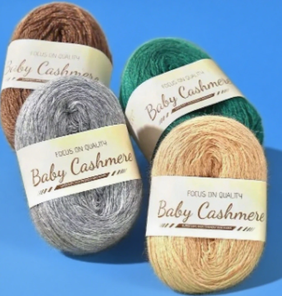 50 g weiches Wollstrick-Kaschmirgarn, langes, dünnes DIY-Hand-Häkelrollen-Mohairgarn zum Basteln