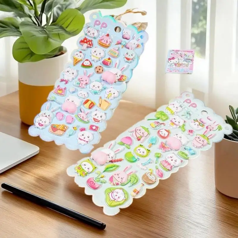 1 قطعة ثلاثية الأبعاد منتفخ لينة الحيوان بعقب ملصقات DIY بها بنفسك سكرابوكينغ ، جراب هاتف الديكور ، الحرف المدرسية