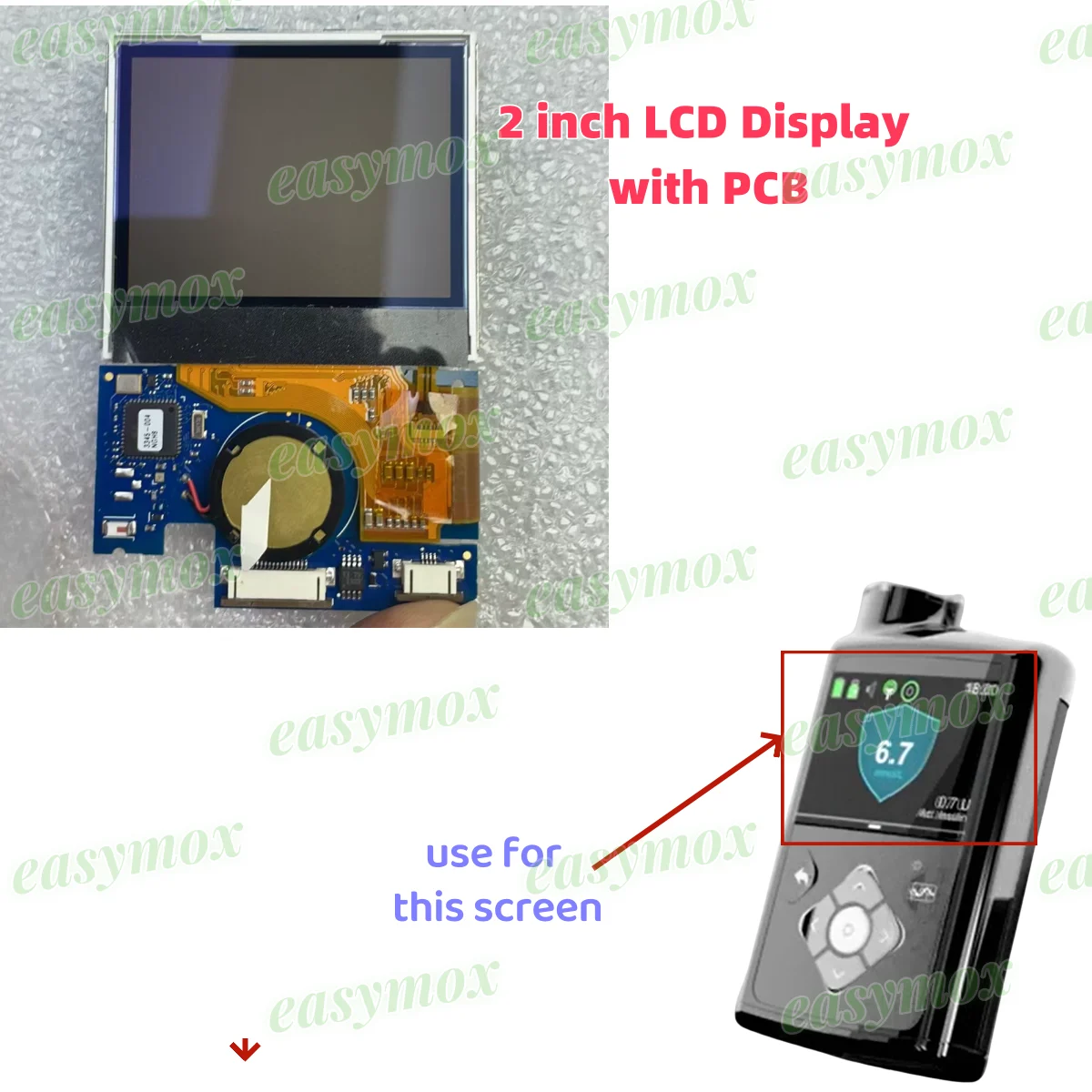 

LCD Display With PCB For Medtronic Minimed 670G 770G 630G 640G Repairment