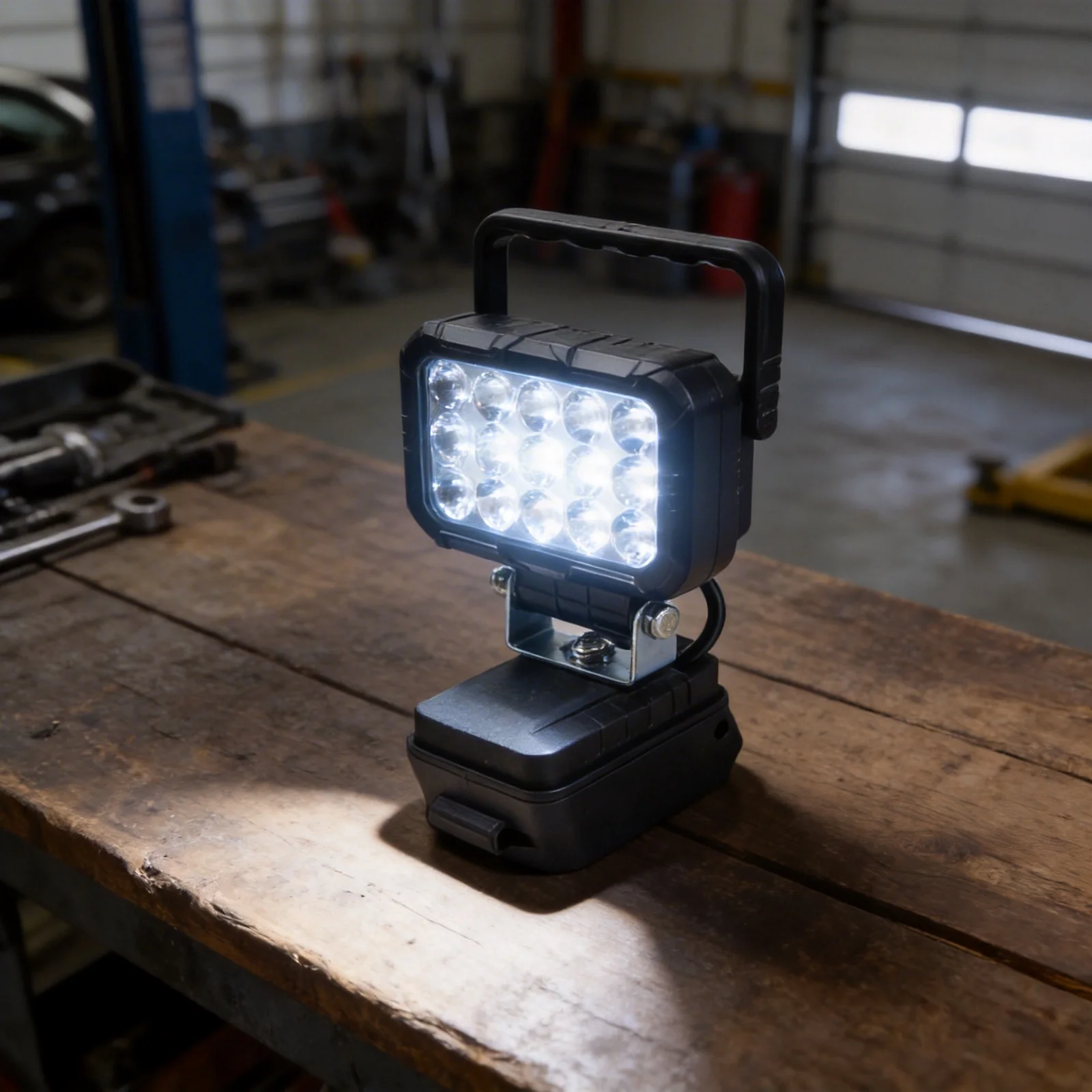 Jobsites Lighting Solution Handheld Spotlight 15 LED Floodlight Compact Portable Design Battery Removal Advised