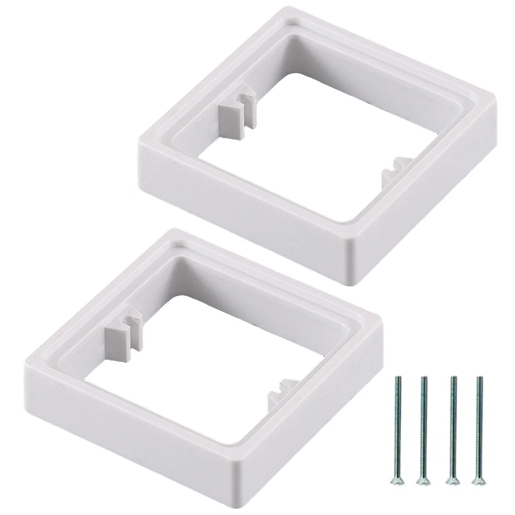 2pcs Single Socket Spacer 1 Gang Square 0 78IN20MM with Screws for Electrical Box Installation and Auxiliary Screw Hole Mounting