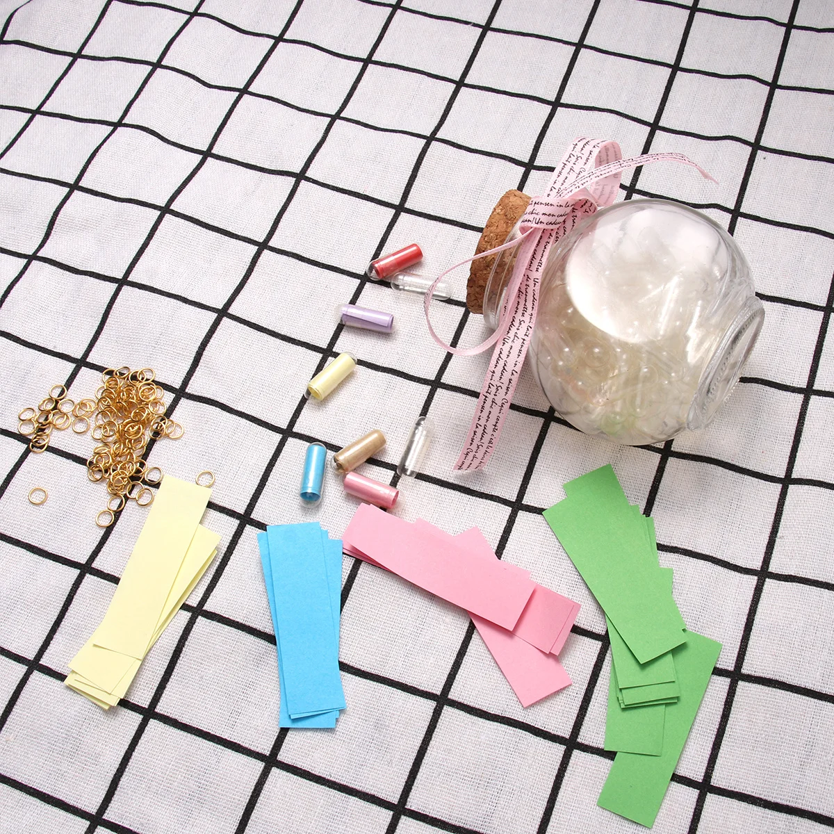 

300Pcs Vintage Glass Wishing Bottle Set with Capsules Message Bottles for Birthday Family Gifts