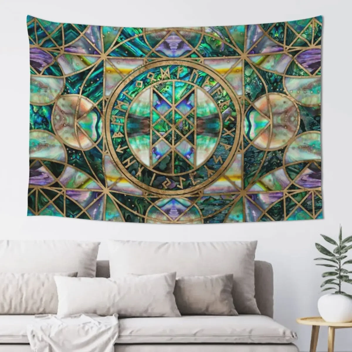 Web of Wyrd The Matrix of Fate -Abalone Shell Tapestry Aesthetic Room Decoration Room Aesthetic Decor Wall Art Tapestry