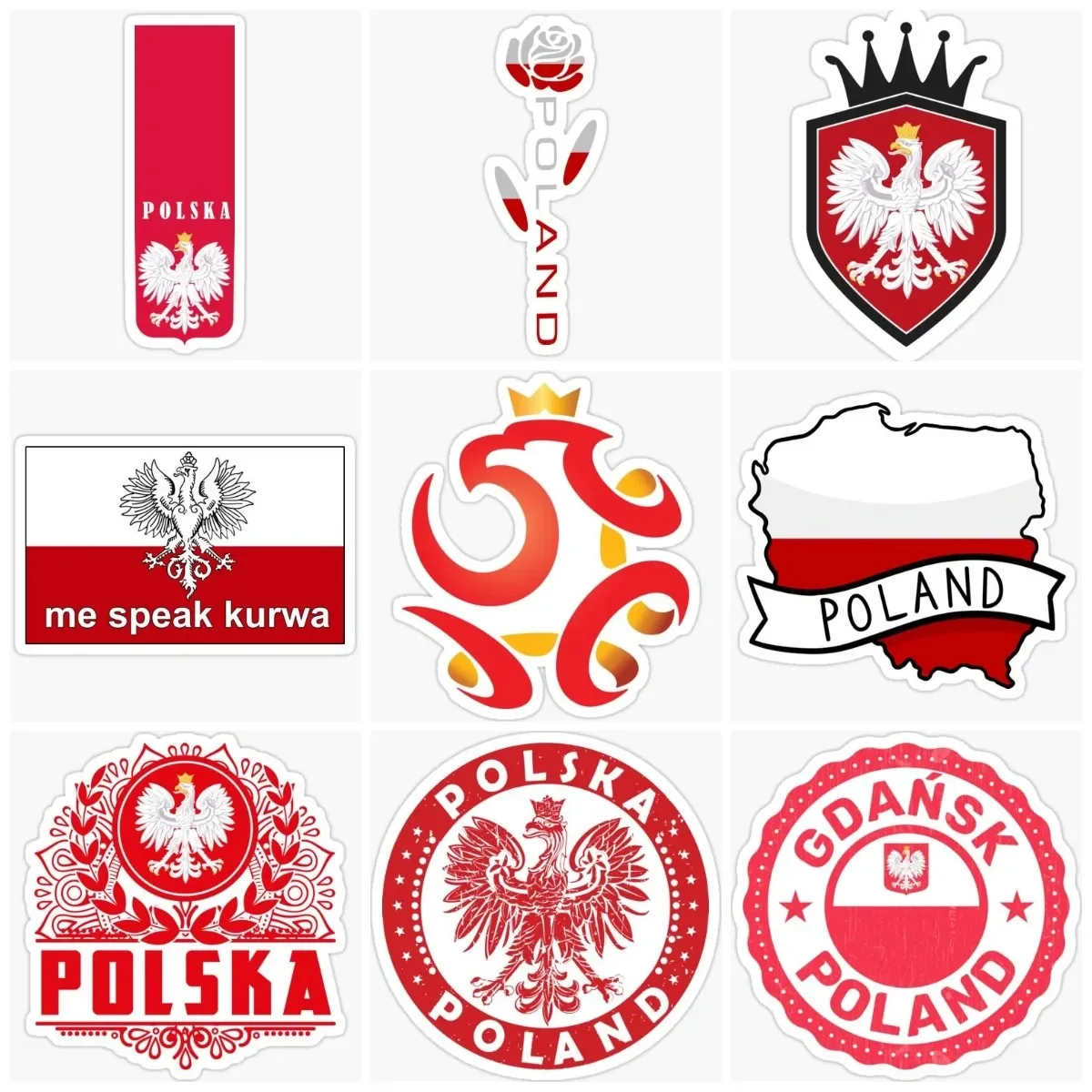 

Poland Polish Flag Map White Eagle Sticker Vinyl Laptop Accessories Wall Truck Bicycle Van Helmet Racing Motorcycles Decals