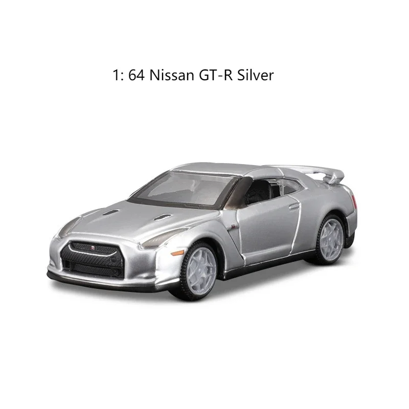 Maisto 1:64 Nissan Gt R Silver Black God of War Alloy Simulation Car Model Enthusiast Collection Ornament Male Toy Boy Gift