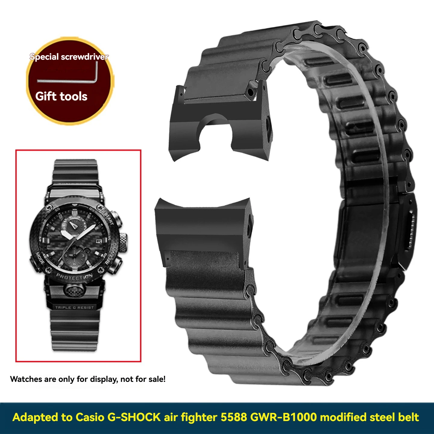 

For Casio G-SHOCK Air Dominator GWR-B1000 modified stainless steel metal bracelet 5588 men's stainless steel strap accessories