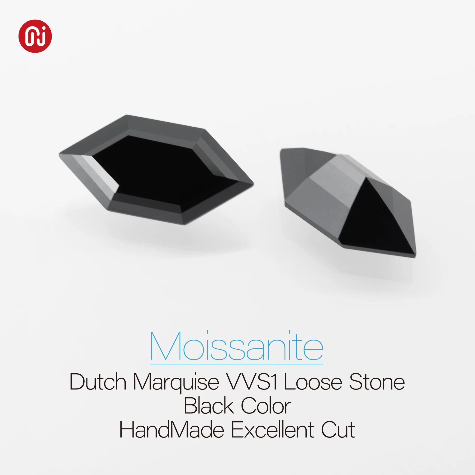 GIGAJEWE Hand-Cutting Dutch Marquise Black VVS1 Moissanite Premium Gems Loose Diamond Test Passed Gemstone For Jewelry Making