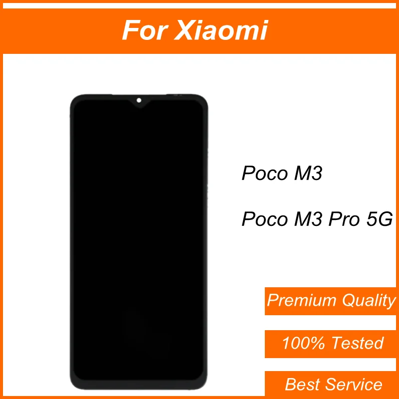 

Original Screen For Xiaomi Poco M3 LCD Display Touch Screen Assembly + Frame Assembly For Poco M3 Pro LCD No Dead Pixel