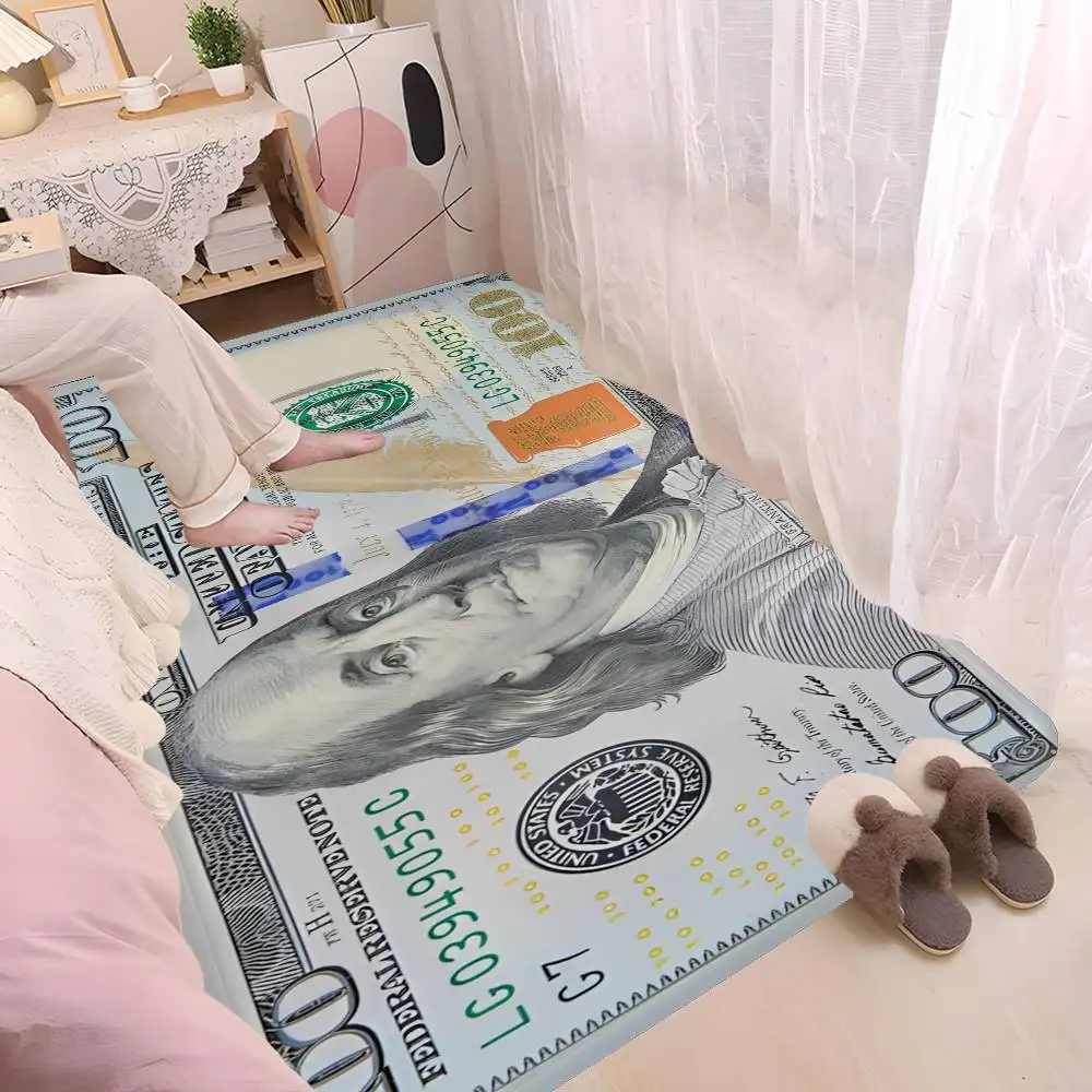 Dollars Money Hallway Carpet Washable Non-Slip Living Room Sofa Chairs Area Mat Kitchen Doormat Area Rug