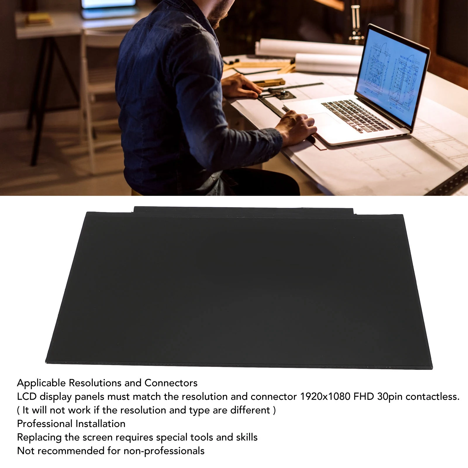 

Laptop LCD Screen Replacement Glossy Vivid Colors LCD Display Screen 30pin High Definition Resolution Energy Saving for School