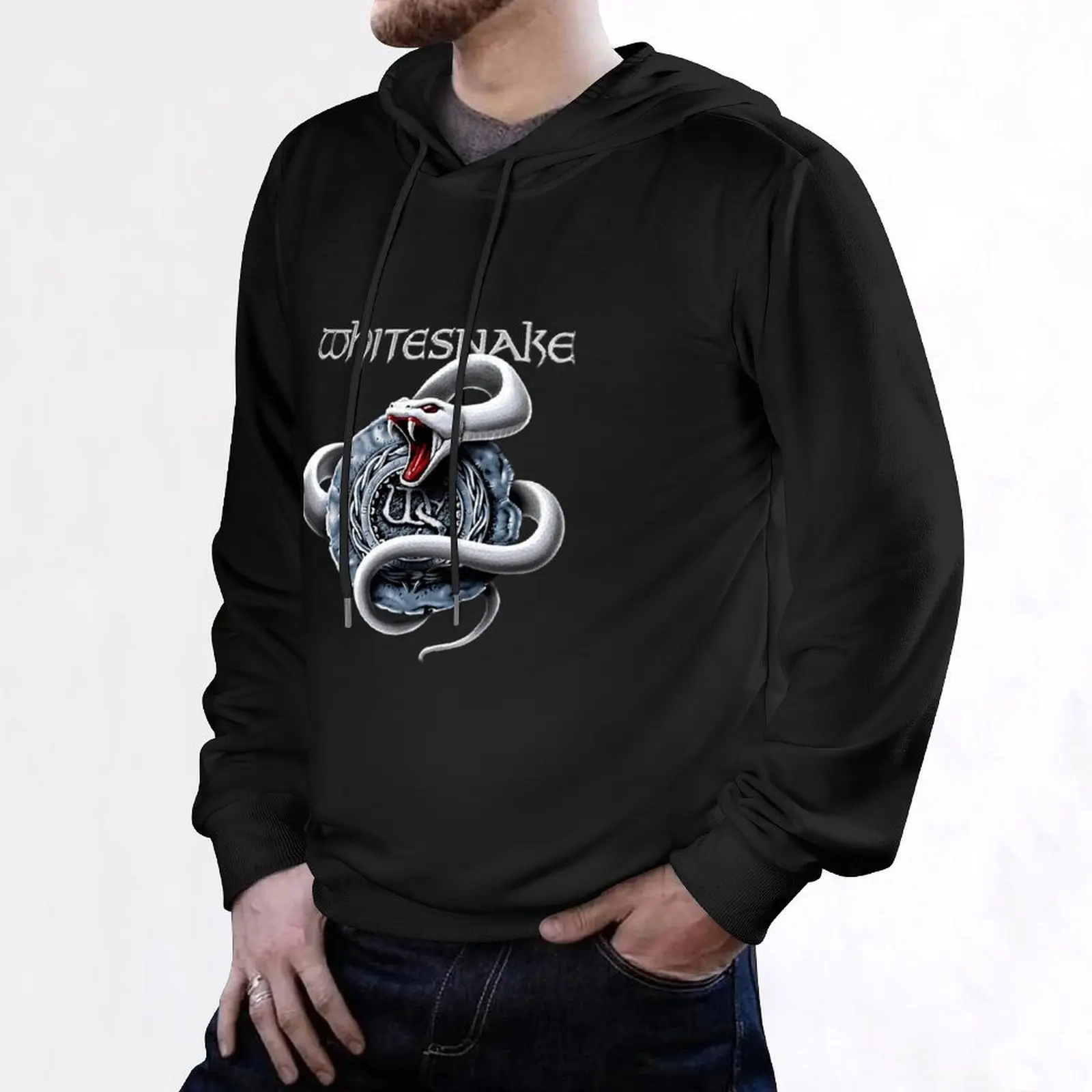 Ulo Putih Whitesnake Band Musica Rock Metal Regalo Uomo Felpa con cappuccio abbigliamento estetico moda uomo uomo indossa felpa con cappuccio per